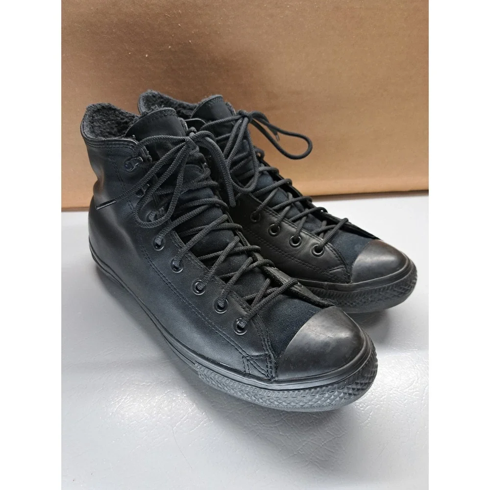 Converse Gore-Tex Shoes Mens 12 Black Leather Chuck Taylor All-Star Winter Hi